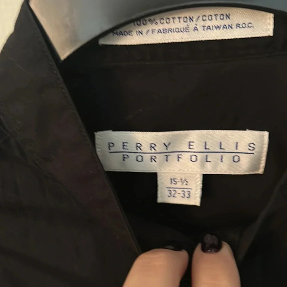 😍Perry Ellis 100% cotton button down size 15 1/2 (32-33) - Picture 4 of 7